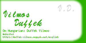 vilmos duffek business card